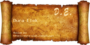 Dura Elek névjegykártya